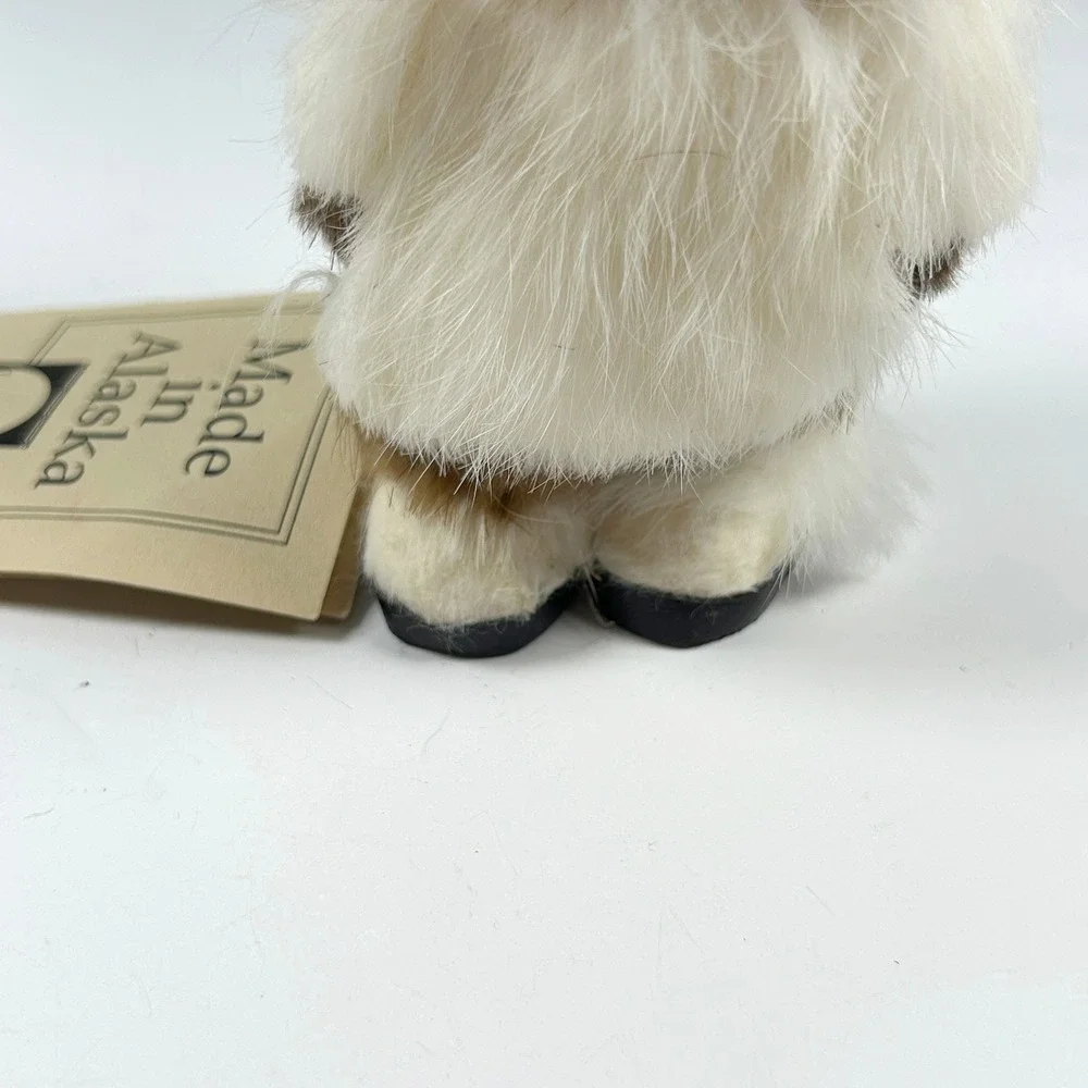 Vintage Alaskan Fur Eskimo Doll MeMeLuck Juneau Wood Face Tagged 5